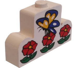 LEGO Brick 1 x 4 x 2 with Centre Stud Top with Butterfly and Flowers Sticker (4088)