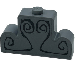 LEGO Brick 1 x 4 x 2 with Centre Stud Top with Dark Gray Engravings Sticker (4088)