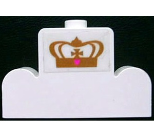 LEGO Brick 1 x 4 x 2 with Centre Stud Top with Gold Crown Sticker (4088)