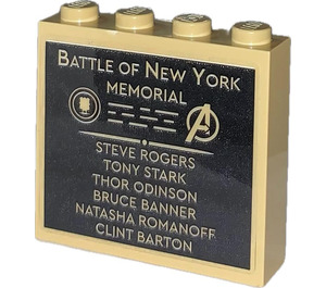 LEGO Steen 1 x 4 x 3 met Battle of New York Memorial Sticker (49311)