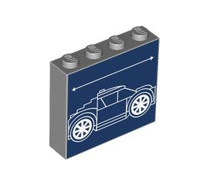 LEGO Brick 1 x 4 x 3 with Car Schematic (Stepped Back Window) (49311 / 101415)