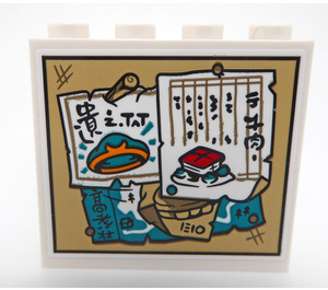 LEGO Brique 1 x 4 x 3 avec Chinese Writing sur Sheets of Paper Autocollant (49311)
