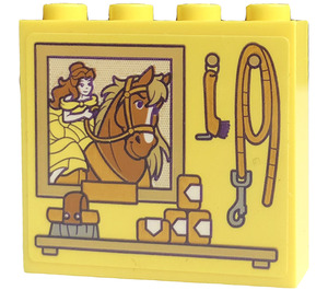 LEGO Тухла 1 x 4 x 3 с Кон, Belle, Brush, Shelf, Leash Стикер (49311)