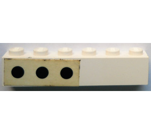 LEGO Brick 1 x 6 with 3 black porthole dots (left) Sticker (3009)
