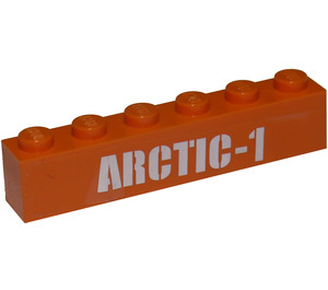 LEGO Steen 1 x 6 met 'ARCTIC-1' Sticker (3009)