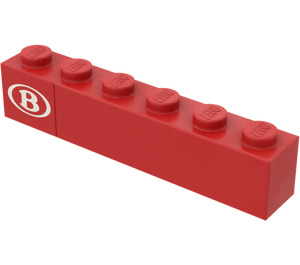 LEGO Brique 1 x 6 avec 'B' Autocollant (3009)