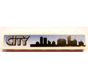 LEGO Brick 1 x 6 with 'CITY', Skyline Sticker (3009)
