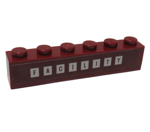 LEGO Brique 1 x 6 avec "FACILITY" Autocollant (3009)