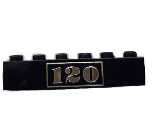 LEGO Brick 1 x 6 with Gold "120" (3009)
