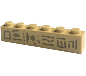LEGO Brique 1 x 6 avec Hieroglyphs 3 Autocollant (3009)