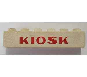 LEGO Brick 1 x 6 with "KIOSK" without Bottom Tubes, with Cross Supports
