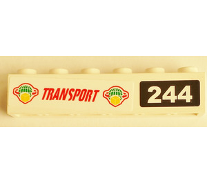 LEGO Steen 1 x 6 met "Transport 244" Sticker (3009)