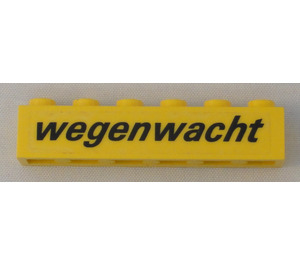 LEGO Brick 1 x 6 with 'wegenwacht' Sticker (3009)