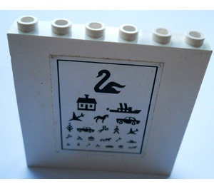 LEGO Steen 1 x 6 x 5 met Eye Control Chart Sticker (3754)