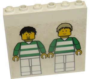 LEGO Brick 1 x 6 x 5 with Football Players Sticker (3754)