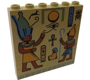 LEGO Brique 1 x 6 x 5 avec Pharaohs Hieroglyphs (3754)