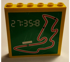 LEGO Brick 1 x 6 x 5 with Racetrack and Clock Sticker (3754)
