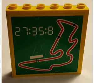 LEGO Kostka 1 x 6 x 5 s Racetrack a Clock Samolepka (3754)