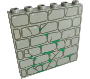 LEGO Steen 1 x 6 x 5 met Stone Muur en Moss Decoratie (3754 / 40453)