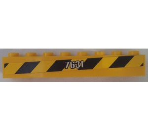 LEGO Brick 1 x 8 with '7631' and Black and Yellow Danger Stripes Sticker (3008)
