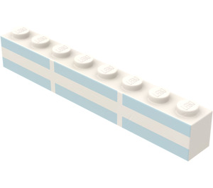 LEGO Brick 1 x 8 with Blue Ferry Stripes (3008)