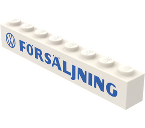 LEGO Brick 1 x 8 with "FORSALJNING" with Logo (3008)