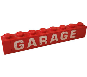 LEGO Brique 1 x 8 avec "Garage" Autocollant (3008)