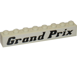 LEGO Kostka 1 x 8 s 'Grand Prix' a Speed Racer logo Samolepka (3008)