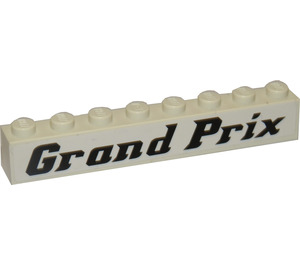 LEGO Backstein 1 x 8 mit 'Grand Prix' und Speed Racer Logo Aufkleber (3008)