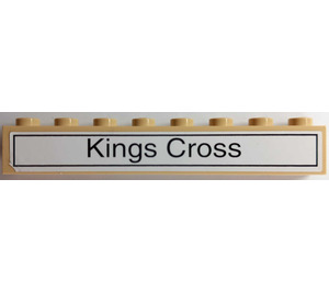 LEGO Backstein 1 x 8 mit "Kings Kreuz" Aufkleber (3008)
