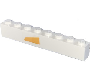 LEGO Brick 1 x 8 with Light Orange Rectangle (Left) Sticker (3008)