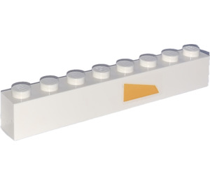 LEGO Brick 1 x 8 with Light Orange Rectangle (Right) Sticker (3008)