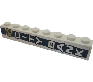 LEGO Brick 1 x 8 with Logo and 'CITY BANK' Sticker (3008)