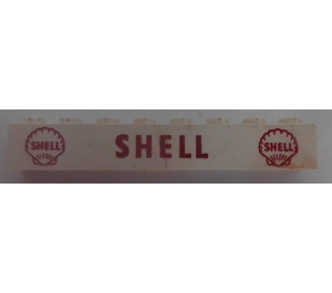 LEGO Brick 1 x 8 with "SHELL" with 2 Red Shell Logos (3008)