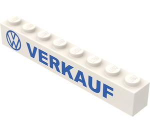 LEGO Brick 1 x 8 with 'VW VERKAUF' without Bottom Tubes with Cross Support