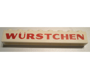 LEGO Brick 1 x 8 with WURSTCHEN (Thick) without Bottom Tubes with Cross Support