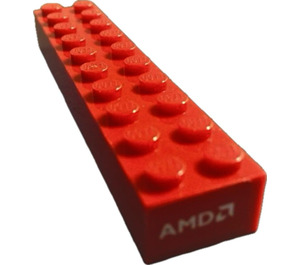 LEGO Kostka 2 x 10 s 'AMD' logo (Koncovka) Samolepka (3006)