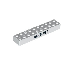 LEGO Цегла 2 x 10 з 'AUGUST' (15077 / 97629)