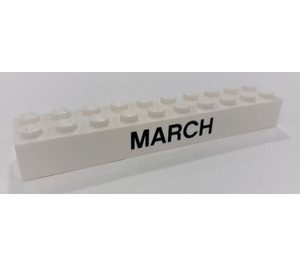 LEGO Backstein 2 x 10 mit "MARCH" und "APRIL" (3006 / 97625)