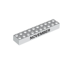 LEGO Backstein 2 x 10 mit "NOVEMBER" und "DECEMBER" (12441 / 97633)