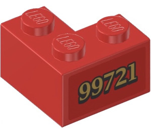 LEGO Backstein 2 x 2 Ecke mit ‘99721’ (Links) Aufkleber (2357)