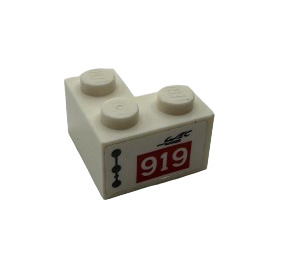 LEGO Brique 2 x 2 Coin avec 'WEC' et '919' (Model La gauche) Autocollant (2357)