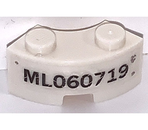 LEGO Brick 2 x 2 Round Corner with „ML060719“ Sticker with Stud Notch and Reinforced Underside (85080)