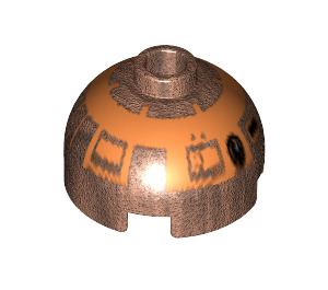 LEGO Brick 2 x 2 Round with Dome Top with Copper (R4-G9) (Safety Stud, Axle Holder) (3262 / 59606)