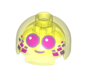 LEGO Brick 2 x 2 Round with Dome Top with Face with Purple Eyes (with Axle Holder) (18841 / 67197)