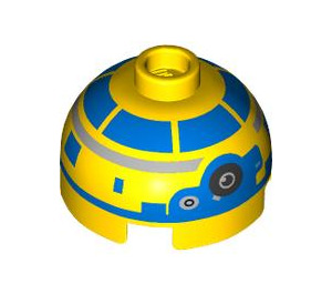 LEGO Brique 2 x 2 Rond avec Dome Haut avec New Republic Astromech Droid Diriger (Goujon creux, support d'essieu) (3262 / 105300)