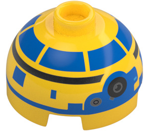 LEGO Brick 2 x 2 Round with Dome Top with New Republic Astromech Droid Head (with Axle Holder) (3262 / 105300)