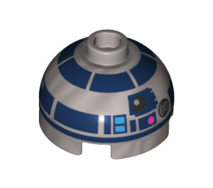 LEGO Brick 2 x 2 Round with Dome Top with R2-D2 Astromech Droid Head (Hollow Stud, Axle Holder) (18841 / 66823)