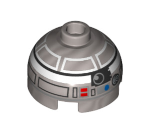 LEGO Brick 2 x 2 Round with Dome Top with R2-Q2 Astromech Droid Head (Hollow Stud, Axle Holder) (18841 / 39495)