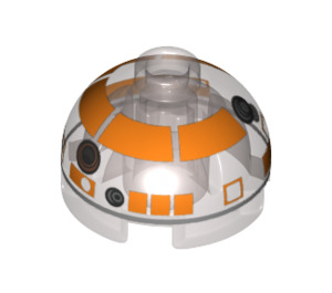 LEGO Brick 2 x 2 Round with Dome Top with R3-S1 Astromech Droid Head (Hollow Stud, Axle Holder) (18841 / 30856)